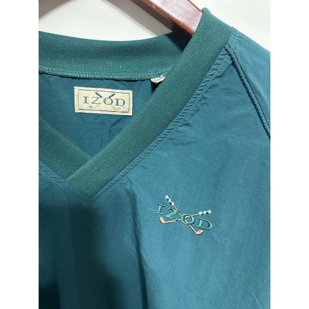 Vintage Lacoste Izod Windbreaker Jacket Men XL Green Lightweight Vintage Golf